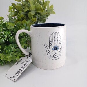 Stay Wild Moon Child Coffee Tea Mug | Ivory with Blue Details | Ceramic